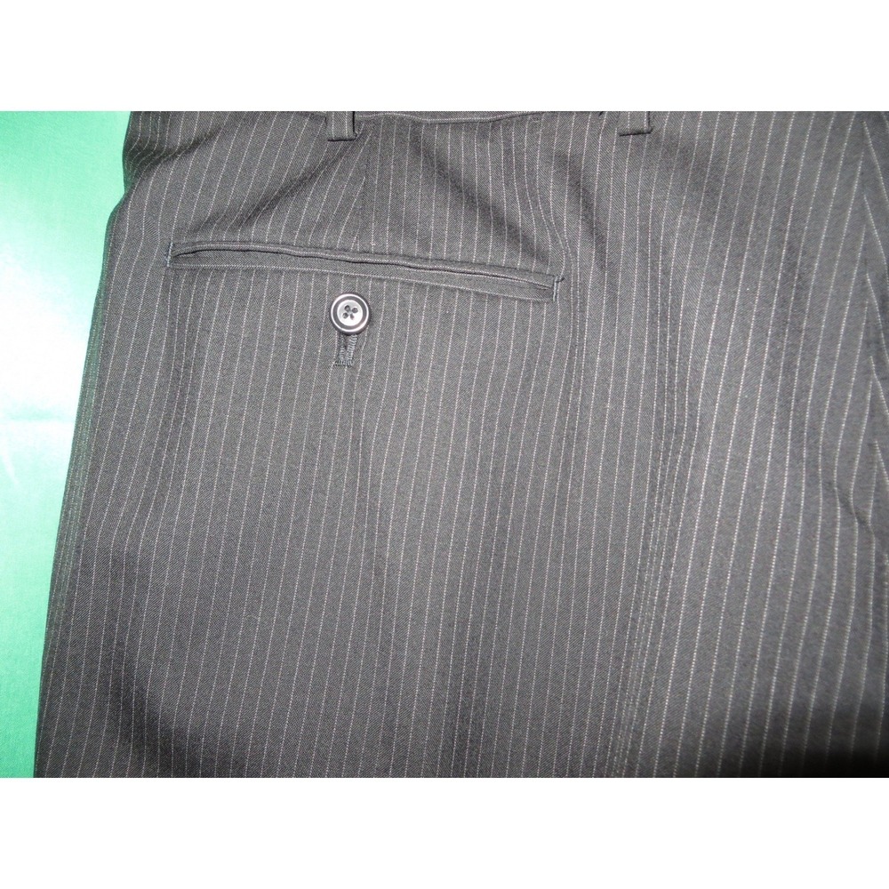 Jos. A. Bank Mens 46R Pinstripe Suit 100% Wool Charcoal Grey 2-Piece 40x26 Pants - Picture 11 of 16